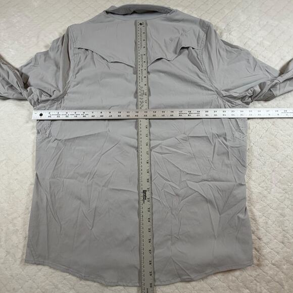 NWT The Good Sir Pedigree Pearlsnap Ripstop Vented Fishing Shirt Gray Men’s Sz L - Picture 6 of 6